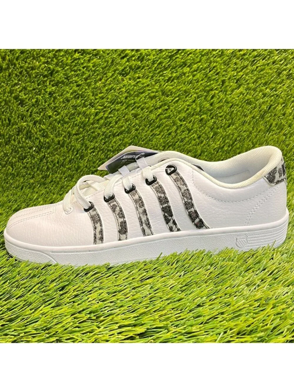 K-Swiss Court Pro II Leopard Womens Size 9 White Black Athletic Shoes Sneakers